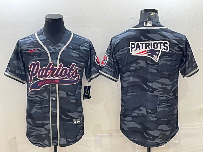 Men New England Patriots Blank Camo 2022 Nike Co branded NFL Jersey